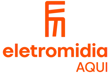 Logotipo Eletromidia Aqui